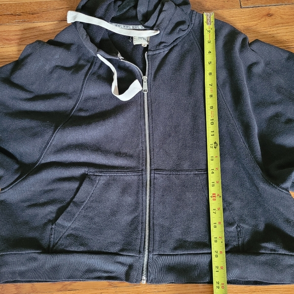 Madewell Cocoon Hooded Sweater Small Black MWL Sweatshirt Full Zip Lounge - Picture 9 of 9